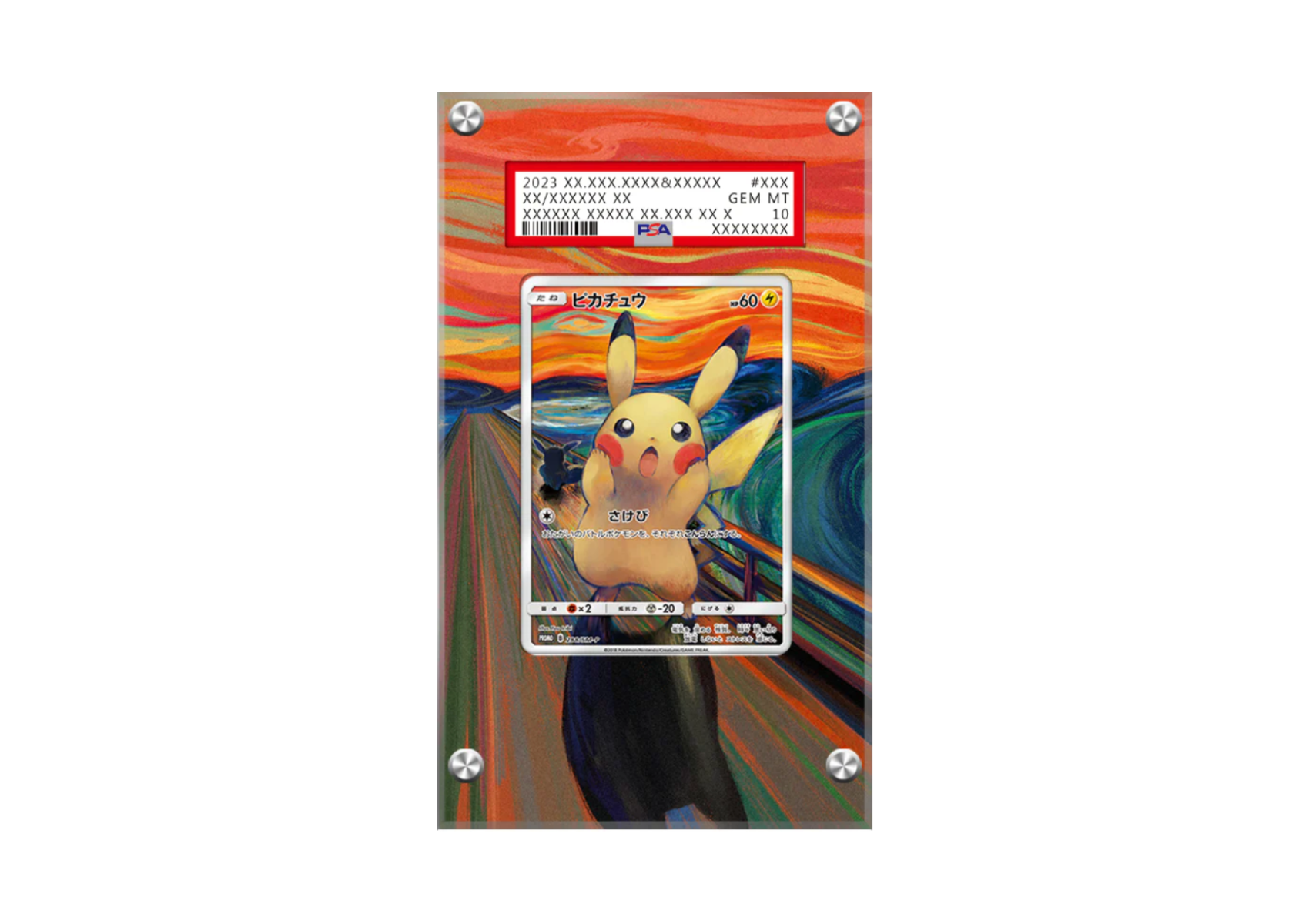 Pikachu 288/SM-P SCREAM Munch - Pokémon PSA Card Case