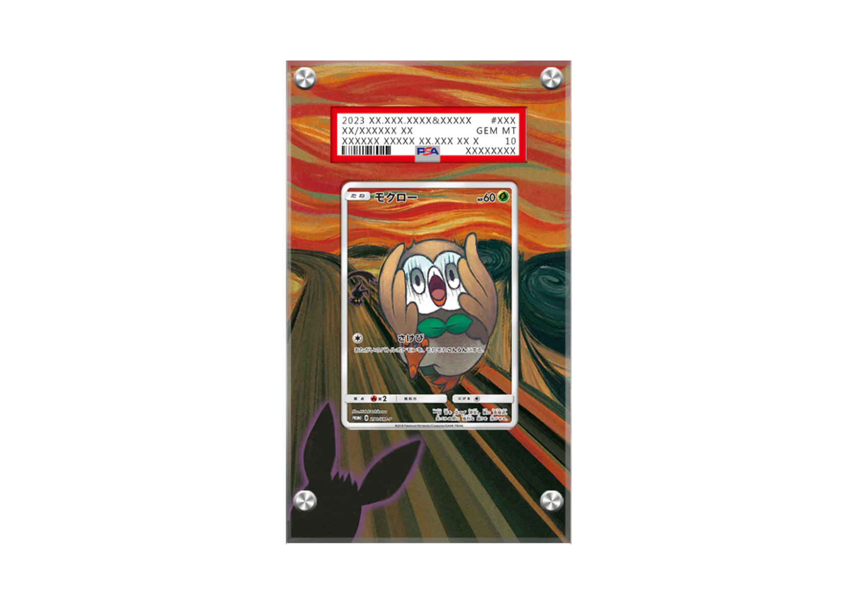 Rowlet 290/SM-P SCREAM Munch- Pokémon PSA Card Case