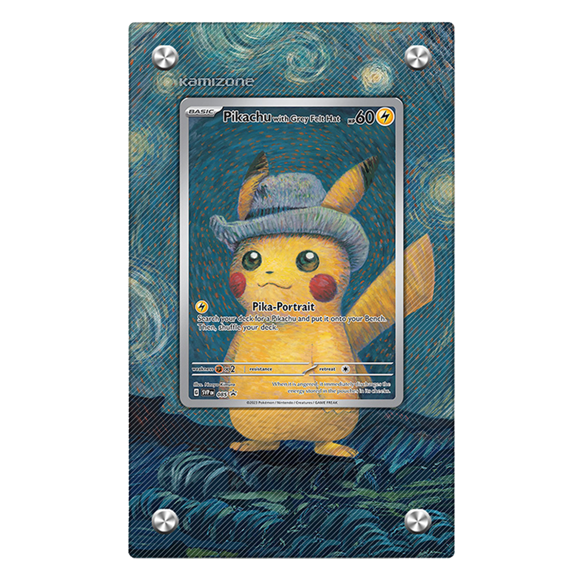 Pikachu Grey Felt Hat Promo- Extended Artwork Display Case for 