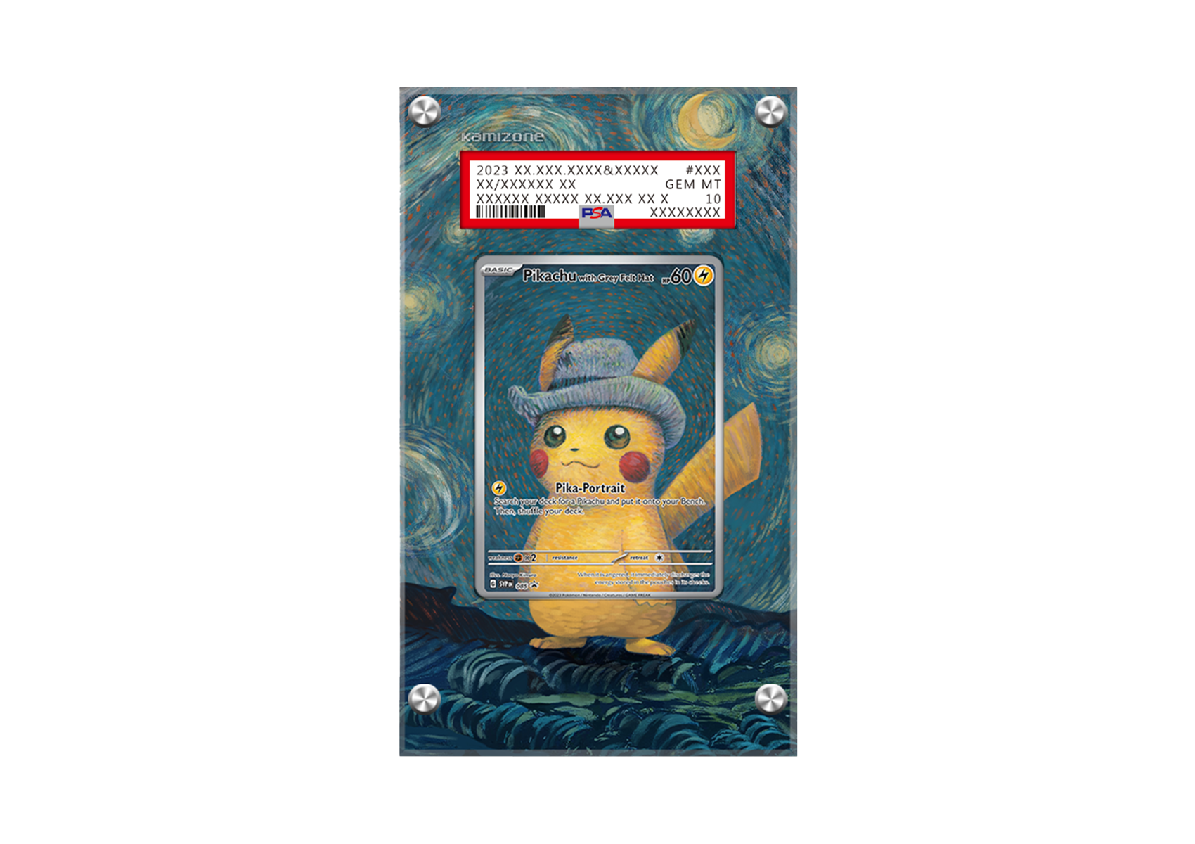 Pikachu with a Grey Felt Hat - Van Gogh Promo - PSA Card Case
